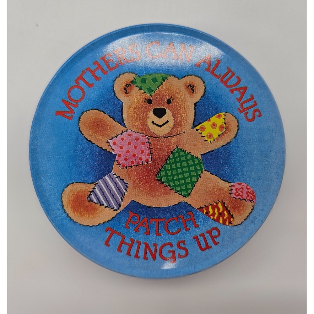 Mother's Special Sewing Tin Portable Travel Kit Teddy Bear Blue Round NIB 3.75" - Picture 5 of 6